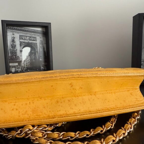 Authentic Chanel Quilted Leather Shoulder Bag – Mustard Yellow - Picture 8 of 16